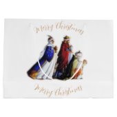 De drie Magi Bearing geschenken & Kerstmis groet Groot Cadeauzakje (Achterkant)