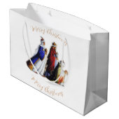 De drie Magi Bearing geschenken & Kerstmis groet Groot Cadeauzakje (Achterkant Gekanteld)