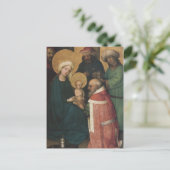 De drie Magi die Jezus Christus bewonderen Briefkaart (Staand voorkant)