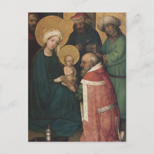 De drie Magi die Jezus Christus bewonderen Briefkaart (Voorkant)