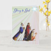 De Drie Magiërs die de eer aan God schenken Kaart (Gele Bloem)