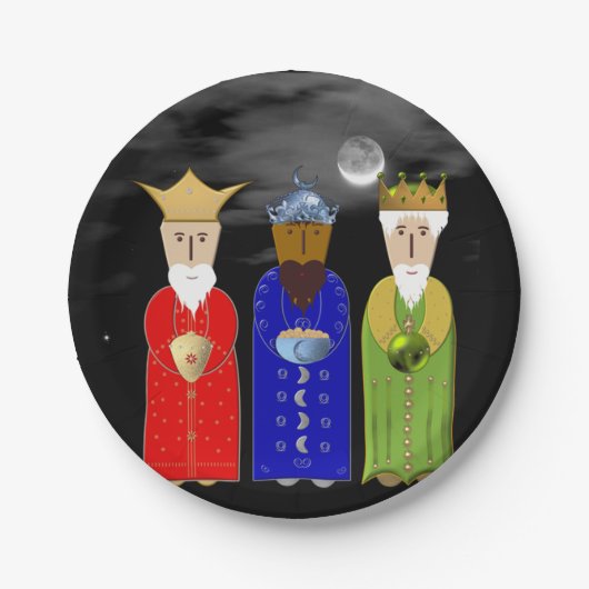 De drie Mannen papieren Borden Bordje (Voorkant)