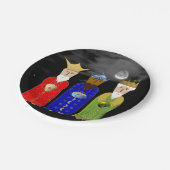 De drie Mannen papieren Borden Papieren Bordje (Gekanteld)