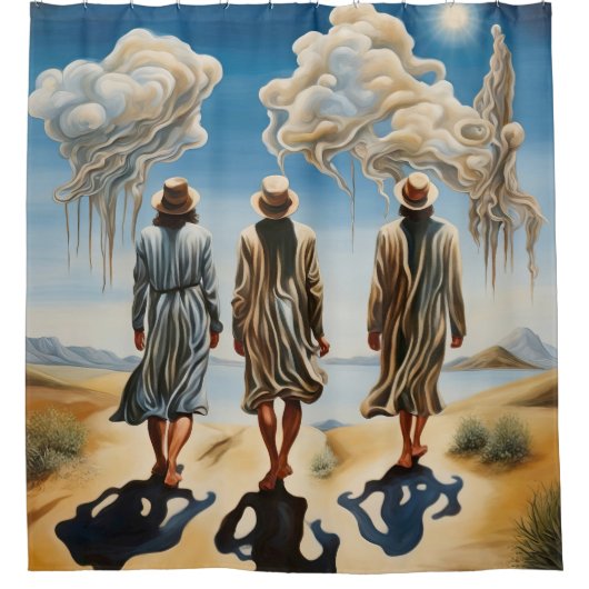 De drie Mannen van de Wijs Douchegordijn (Voorkant)