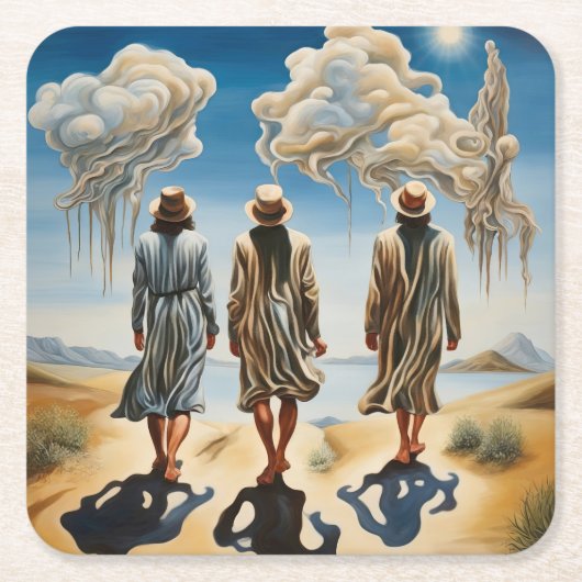 De drie Mannen van de Wijs Kartonnen Onderzetters (Voorkant)