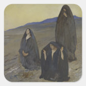 De drie marys vierkante sticker (Voorkant)