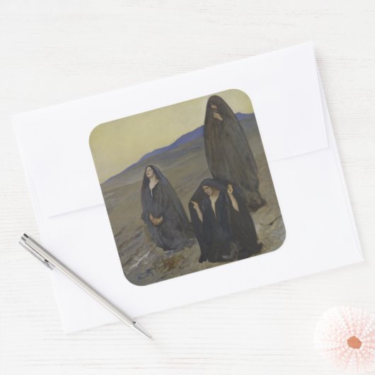 De drie marys vierkante sticker (Envelop)