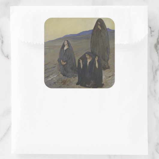 De drie marys vierkante sticker (Tas)