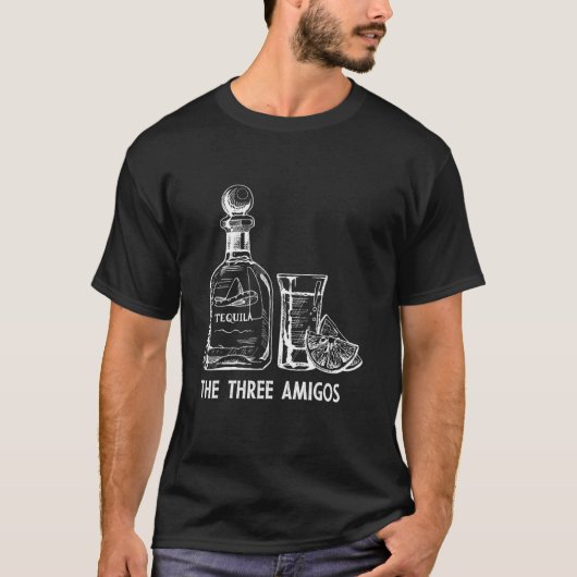 De drie Mexicaanse Amigos Alcoholic Tequila Drinke T-shirt (Voorkant)