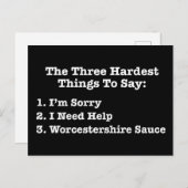 De drie moeilijkste dingen om een grappige prijsop briefkaart (Voorkant / Achterkant)