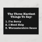 De drie moeilijkste dingen om een grappige prijsop briefkaart (Voorkant)