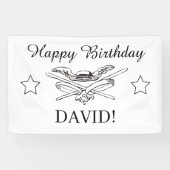 De drie Musketiers Gelukkig Verjaardagsfeest Spandoek (Horizontaal)