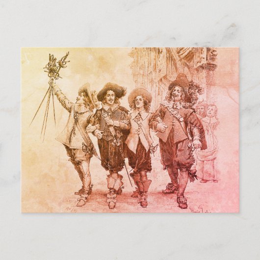 De drie musketiers van Alexandre Dumas Briefkaart (Voorkant)