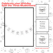 De drie musketiers zijn gelukkig vlaggetjes