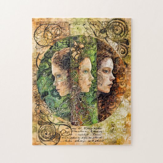 De Drie Nornen, Noorse Godinnen van het Lot Legpuzzel (Verticaal)