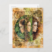 De drie Nornen, Noorse lotsgodinnen Feestdagenkaart (Voorkant / Achterkant)