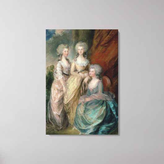 De drie oudste dochters van George III: prinses Canvas Afdruk (Voorkant)