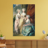 De drie oudste dochters van George III: prinses Canvas Afdruk (Insitu (Woonkamer))