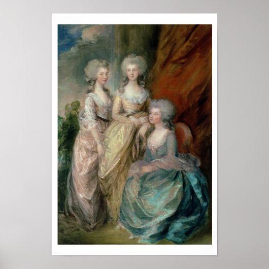 De drie oudste dochters van George III: prinses Poster (Voorkant)
