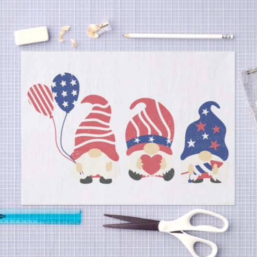 De drie patriottische gnomen tissuepapier (Craft)