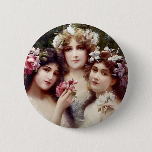 De drie races ronde button 5,7 cm (Voorkant)