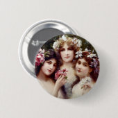 De drie races ronde button 5,7 cm (Voorkant /achterkant)