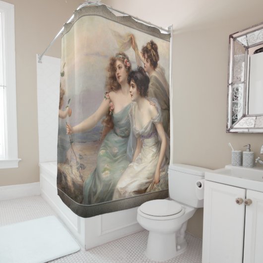 De drie races van Edouard Bisson Douchegordijn (In situ)
