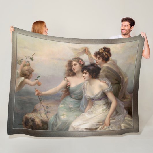 De drie races van Edouard Bisson Fleece Deken (In situ)