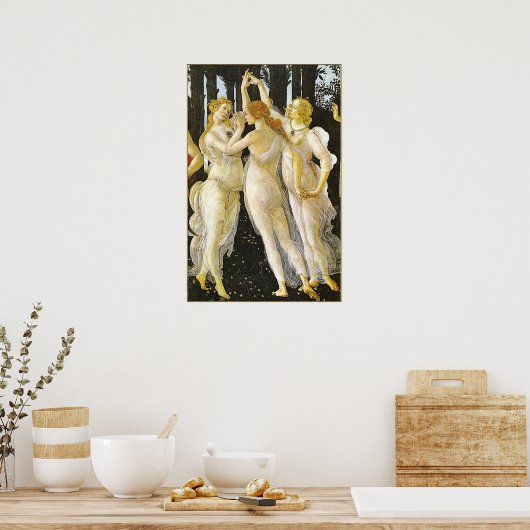De drie races van Sandro Botticelli Poster (Keuken)