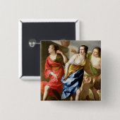 De drie races vierkante button 5,1 cm (Voorkant /achterkant)