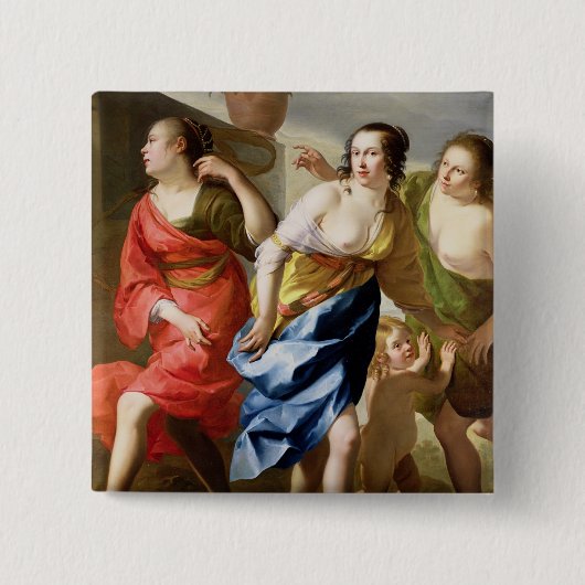 De drie races vierkante button 5,1 cm (Voorkant)