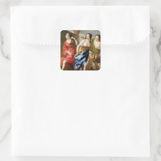 De drie races vierkante sticker (Tas)