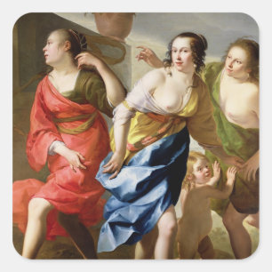 De drie races vierkante sticker