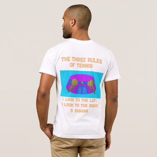 De drie regels van het tennis T-shirt (Achterkant volledig)