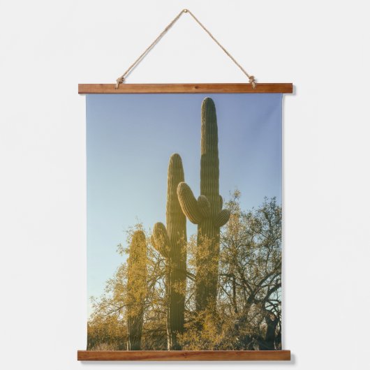 De drie Saguaros Hangend Wandkleed (Voorkant)