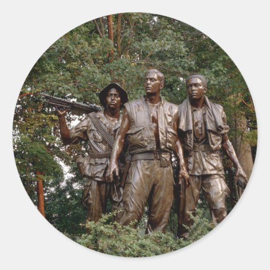 De drie soldaten ronde sticker (Voorkant)