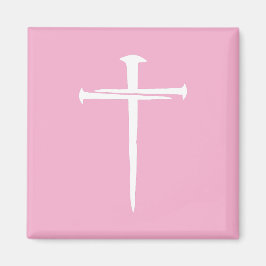 De drie spijkers wit kruis Christelijk Magneet