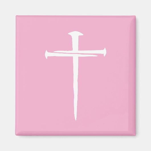 De drie spijkers wit kruis Christelijk Magneet (Voorkant)