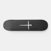 De drie spijkers wit kruis Christelijk Persoonlijk Skateboard (Horizontaal)