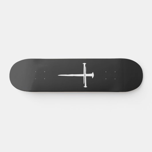 De drie spijkers wit kruis Christelijk Persoonlijk Skateboard (Horizontaal)