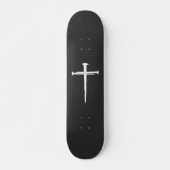 De drie spijkers wit kruis Christelijk Persoonlijk Skateboard (Voorkant)