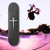 De drie spijkers wit kruis Christelijk Persoonlijk Skateboard