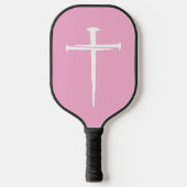 De Drie Spijkers Witte Kruis Christelijk Pickleball Paddle (Voorkant)