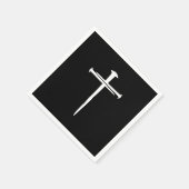 De Drie Spijkers Witte Kruis Christelijk Servet (Hoek)