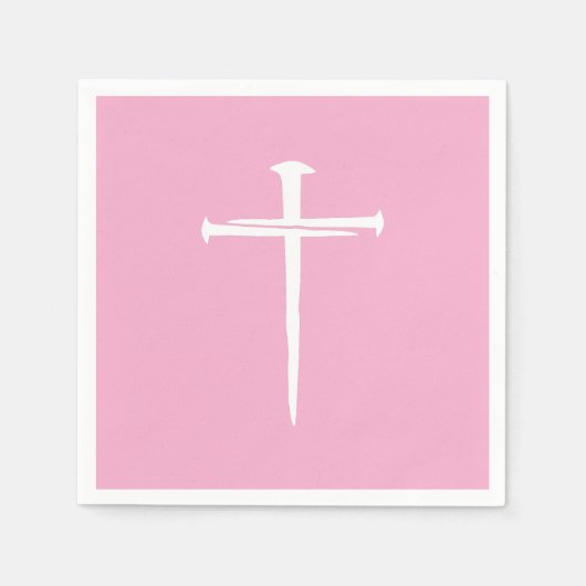 De Drie Spijkers Witte Kruis Christelijk Servet (Voorkant)