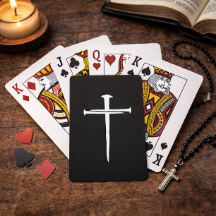 De Drie Spijkers Witte Kruis Christelijke Geloofka Pokerkaarten