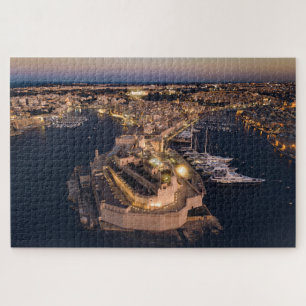 De drie steden Valletta Malta: luchtkap Legpuzzel