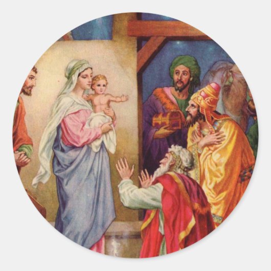 De drie verstandige mannen ronde sticker (Voorkant)