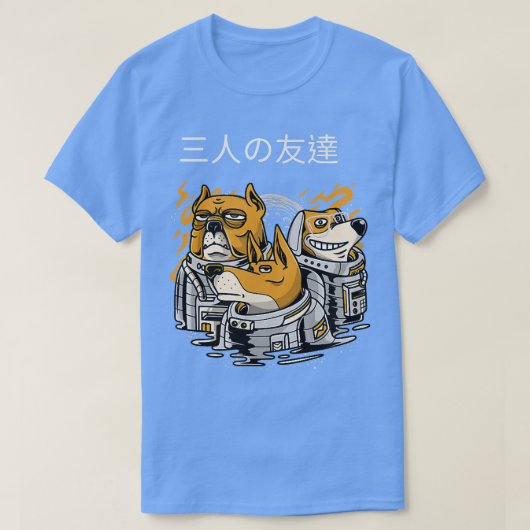 De drie Vriendschappelijke Threesom van FriendsDog T-shirt (Design voorkant)