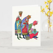 De Drie Wijze Mannen Kerst Kaart (Gele Bloem)